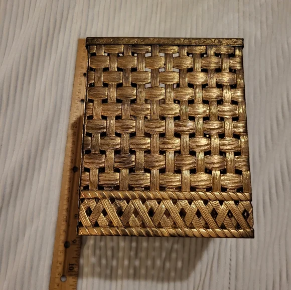 Golden Brass Tissue Box Cover, bed bath and beyond - Picture 4 of 12